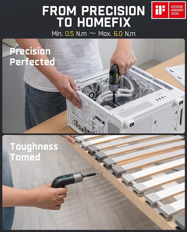 Alt view image 2 of 7 - L2 Pro Electric Screwdriver set, Cordless Screwdriver | 20 Bits, Max 6N·m Torque, Digital Screen, Variable Speed, 2000mAh Rechargeable Battery, Tech Tool for DIY Enthusiasts