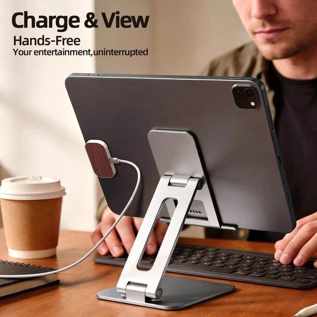 Alt view image 4 of 7 - Magnetic Wireless Charger for iPad Pro 11 (1st/2nd/3rd/4th) & iPad Air 11 (M2/M3) & iPad Air 10.9 (4th/5th), 18W Fast Charging Smart Connector Alloy Wireless Charging Pad with USB-C Cord Cable