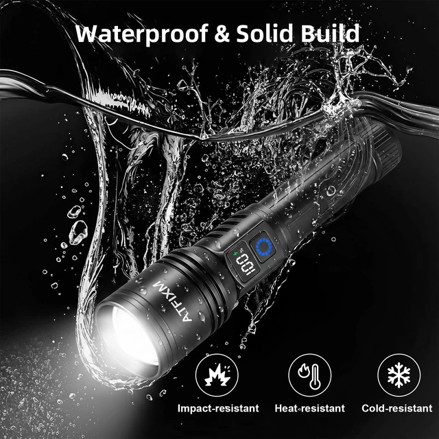 Alt view image 6 of 7 - Rechargeable Flashlights High Lumens 99000, Super Bright Flash Light, 3Pack | LCD Display, 5 Modes LED, Adjustable Focus, Powerful Tactical Flashlight, Handheld Flash Lights