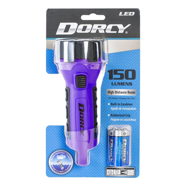 Alt view image 4 of 5 - 55 Lumen Floating Water Resistant LED Flashlight with Carabineer Clip, Purple (41-2508)