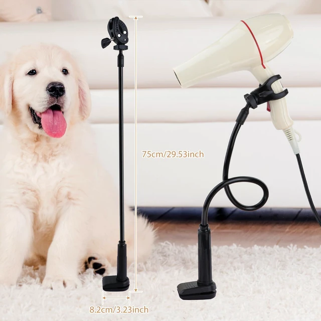 Alt view image 3 of 7 - Dog Hair Dryer Stand, Pet Grooming Table Hair Dryer Holder Hose Tube Holder Hands- Groomers Adjustable Third Arm with Clamp, 360 Degrees Rotatable Hair Dryer Stand for Dog Cat Grooming