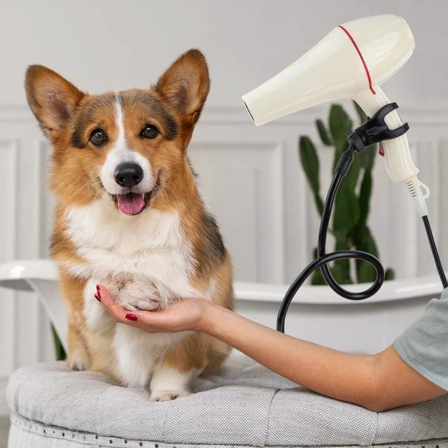 Alt view image 5 of 7 - Dog Hair Dryer Stand, Pet Grooming Table Hair Dryer Holder Hose Tube Holder Hands- Groomers Adjustable Third Arm with Clamp, 360 Degrees Rotatable Hair Dryer Stand for Dog Cat Grooming