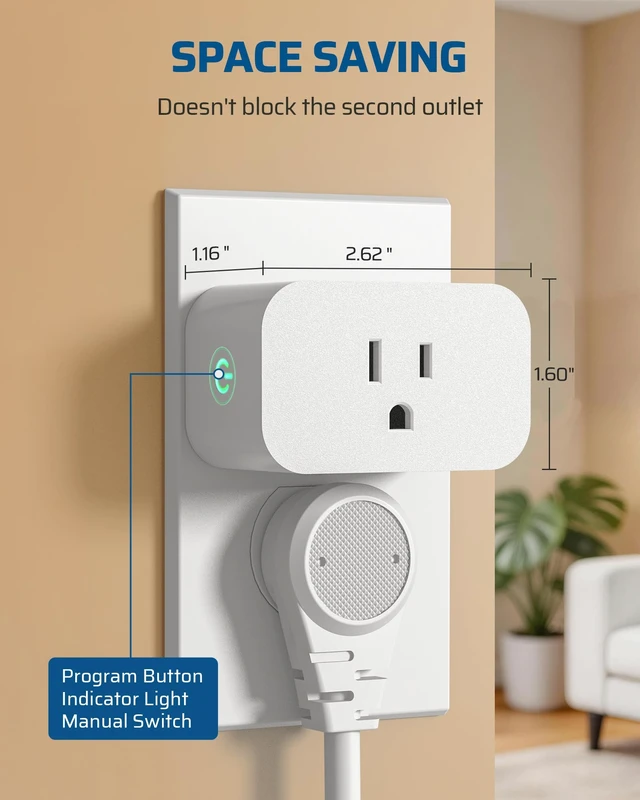 Alt view image 4 of 7 - Remote Control Outlet, 1 Magnetic Remote and 3 Outlets | 100FT Range Wireless Light Switch, 125V 15A, 1875W, No Wiring, Remote Light Switch for Lamps, Fans, Household Appliance