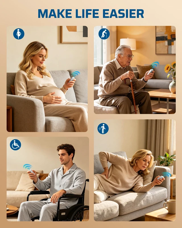 Alt view image 7 of 7 - Remote Control Outlet, 1 Magnetic Remote and 3 Outlets | 100FT Range Wireless Light Switch, 125V 15A, 1875W, No Wiring, Remote Light Switch for Lamps, Fans, Household Appliance