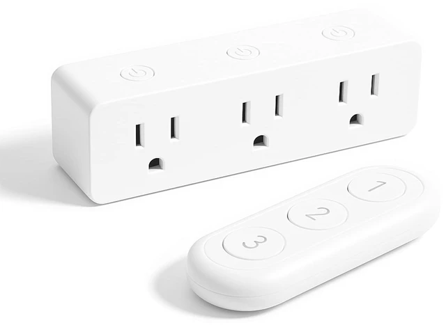 Main image of Wireless Outlet Extender with Remote Control (3 Sockets) 100ft Stable Control (No WiFi Required), 15A/1875W Power Strip for Lights (Light Switch) & Small Appliences