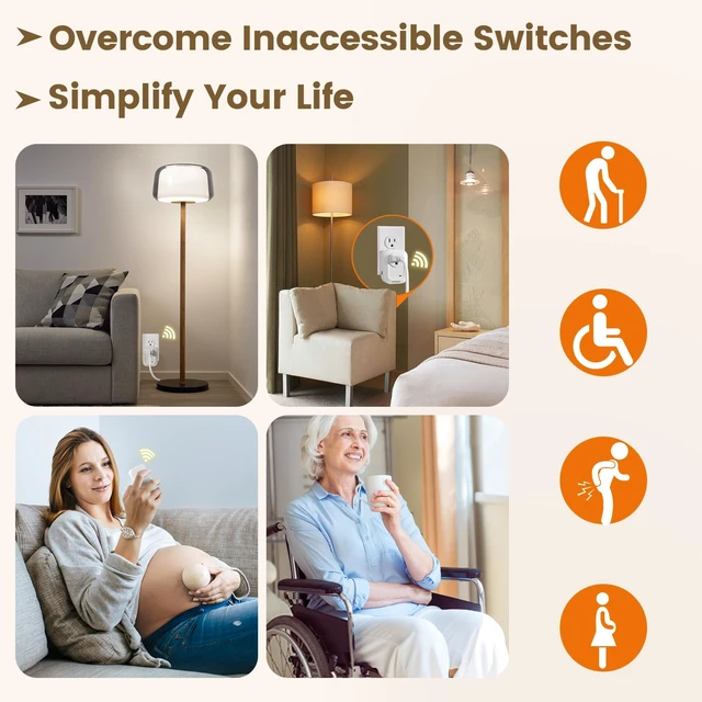 Alt view image 7 of 7 - Remote Control Outlet Plug, Wireless Light Switch, 100ft RF Range | Plug & Play, No Interference, Expandable Keychain Remote Switch Kit for Lamps, Fans, Christmas Tree Lights, Small Appliances