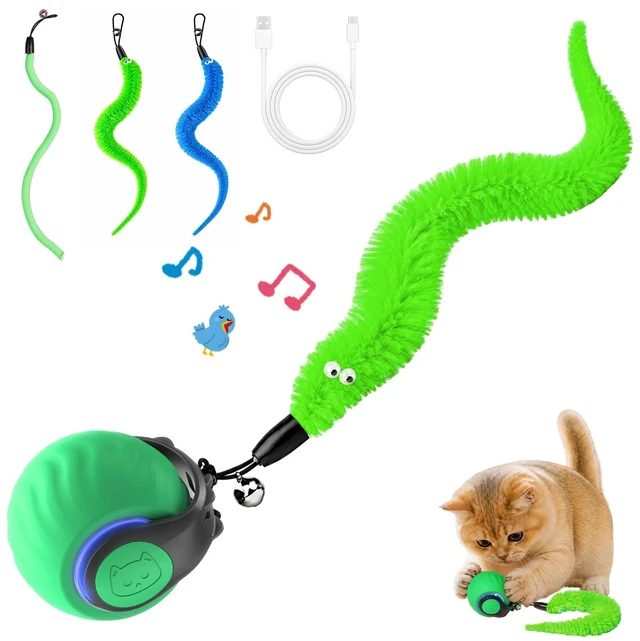 Main image of Cat Toys with Bird Sounds & 3 Speed Modes for Indoor Cats Play | Bird Sounds, 3 Speed Modes, Rechargeable Automatic Rolling, 3 Tails, Fast Charging Ball, For Indoor Cats on Hard Floor Carpet