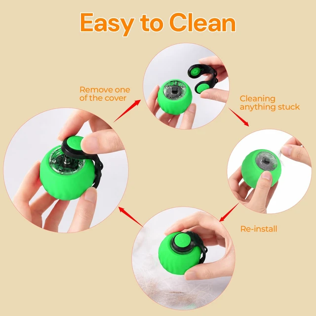 Alt view image 6 of 7 - Cat Toys with Bird Sounds & 3 Speed Modes for Indoor Cats Play | Bird Sounds, 3 Speed Modes, Rechargeable Automatic Rolling, 3 Tails, Fast Charging Ball, For Indoor Cats on Hard Floor Carpet