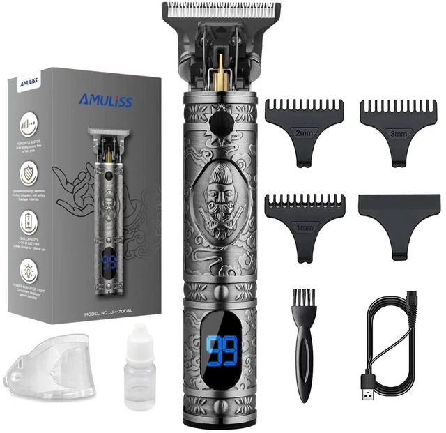 Main image of Mens Beard & Hair Trimmer, Zero Gapped Professional Hair Clipper | Multifunctional,180-min running time,all-metal body,T- blade trimmer for beard,haircut,carving,body hair,balding trimming