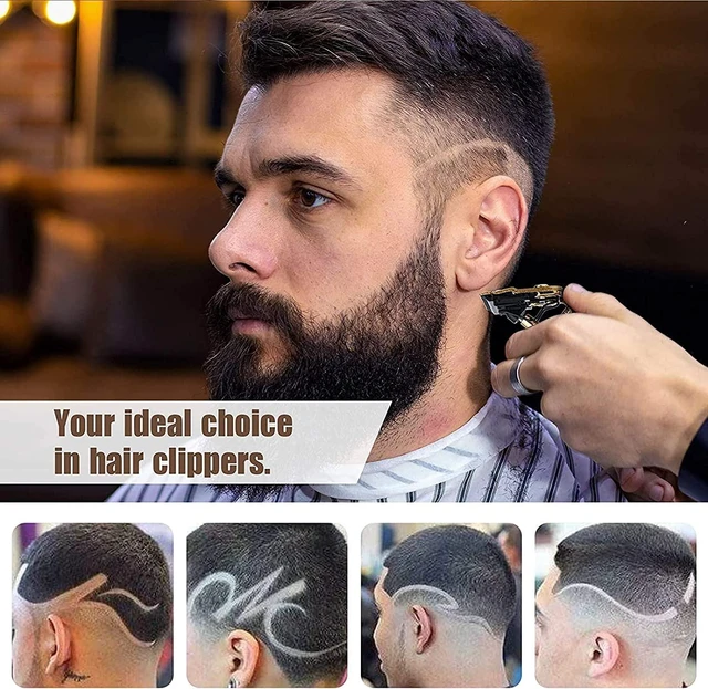 Alt view image 6 of 7 - Mens Beard & Hair Trimmer, Zero Gapped Professional Hair Clipper | Multifunctional,180-min running time,all-metal body,T- blade trimmer for beard,haircut,carving,body hair,balding trimming