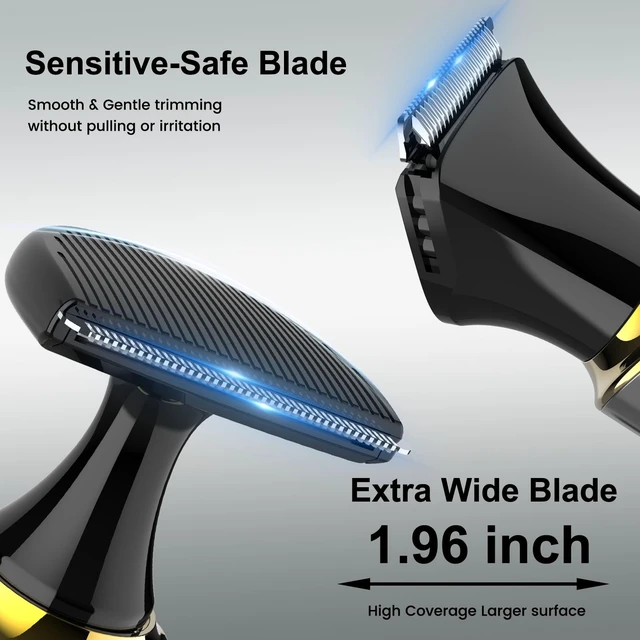 Alt view image 4 of 7 - Electric Back Shaver Men Body Trimmer Hair Groomer 4 in 1 Kit | Extendable Auxiliary Arm,Waterproof Facial,Chin,Arm,Back,Pubic Hair Trimmer,Grooming Set,Extension Handle,Ceramic Blade