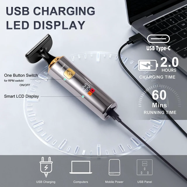 Alt view image 7 of 7 - Electric Back Shaver Men Body Trimmer Hair Groomer 4 in 1 Kit | Extendable Auxiliary Arm,Waterproof Facial,Chin,Arm,Back,Pubic Hair Trimmer,Grooming Set,Extension Handle,Ceramic Blade