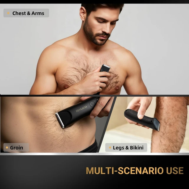 Alt view image 7 of 7 - Pubic Hair Trimmer for Men, Rechargeables Manscape Body Hair Trimmer | Ceramic Blade Body Shavers with USB-C Charging, Ball Razors with Led Display, 90 Minutes Shaving, Ideal Gift for Men