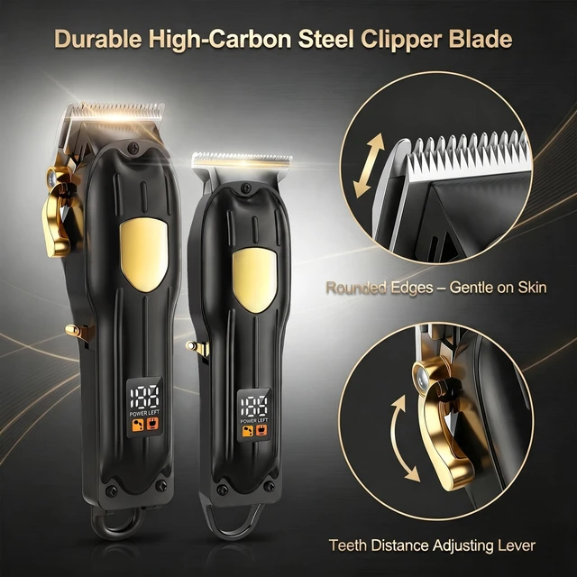 Alt view image 2 of 7 - Hair 4in1 Clippers for Men, Trimmer, foil Shaver, Nose Trimmer | Professional Cordless Men Barber Clippers Set, LED Display, Suitable for Family Home Use, Gifts for Men