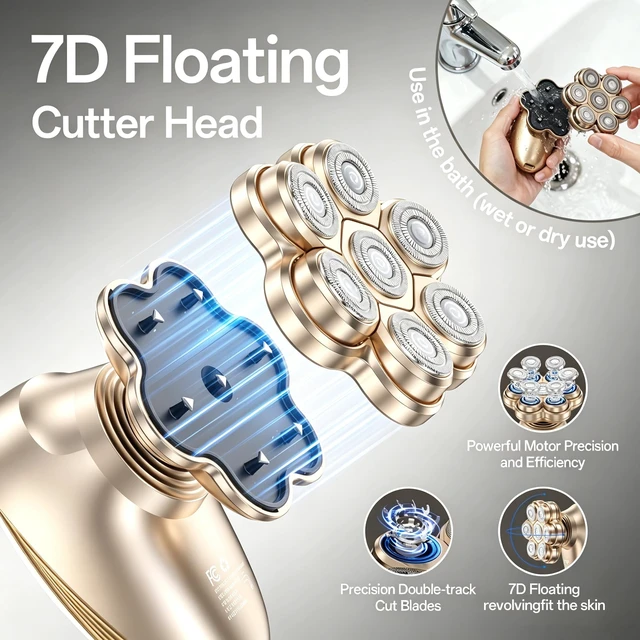 Alt view image 2 of 3 - Head Shavers for Bald Men: 5 in 1 Electric Razor - IPX7 Waterproof Shaving Grooming Kit for Balder