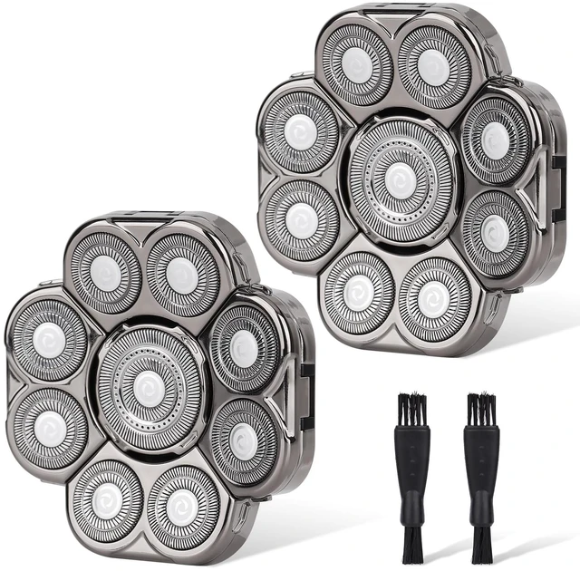 Main image of 9D Electric Shaver for Men - 9 Blades Replacement Head Universal Blade for Electric Razor, 2 Pack