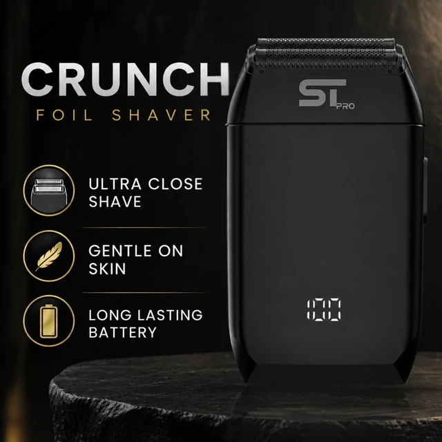 Alt view image 2 of 7 - Crunch Waterproof Double Foil Shaver for Men STF602 | Wet/Dry Corded & Cordless Electric Razor, 150-Min Runtime & Hypoallergenic Foils for Face, Head & Stubble