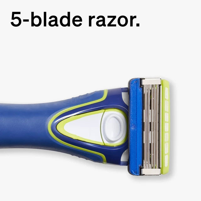 Alt view image 3 of 7 - Hydro Groomer, 1 Mens Razor Handle with Beard Trimmer & 1 Refill | 4-in-1 grooming tool, 5-blade razors for men, Beard and body hair trimmer, Flip-back precision edger, 7 hydrating gel pools