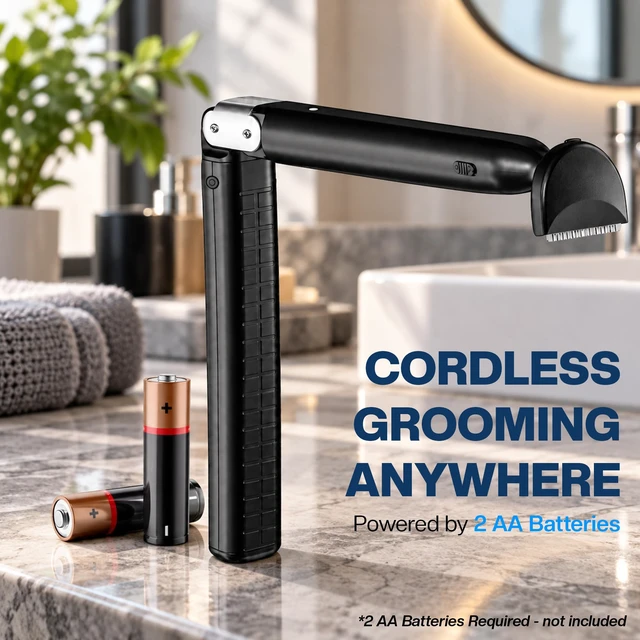 Alt view image 6 of 7 - Back Shaver Electric Razor for Men, Extendable Handle, Battery Operated | Manscape Trimmer With Adjustable Handle Reaches Shoulders & Hard-To-Reach Spots, Durable Blades Glide Through Coarse Hair