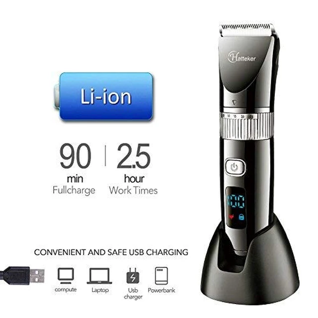 Alt view image 2 of 6 - Cordless Hair Trimmer Pro Hair Clippers Beard Trimmer for Men Haircut Kit Cordless USB Rechargeable Waterproof