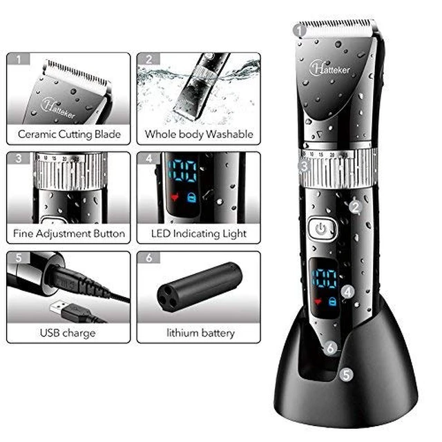 Alt view image 5 of 6 - Cordless Hair Trimmer Pro Hair Clippers Beard Trimmer for Men Haircut Kit Cordless USB Rechargeable Waterproof