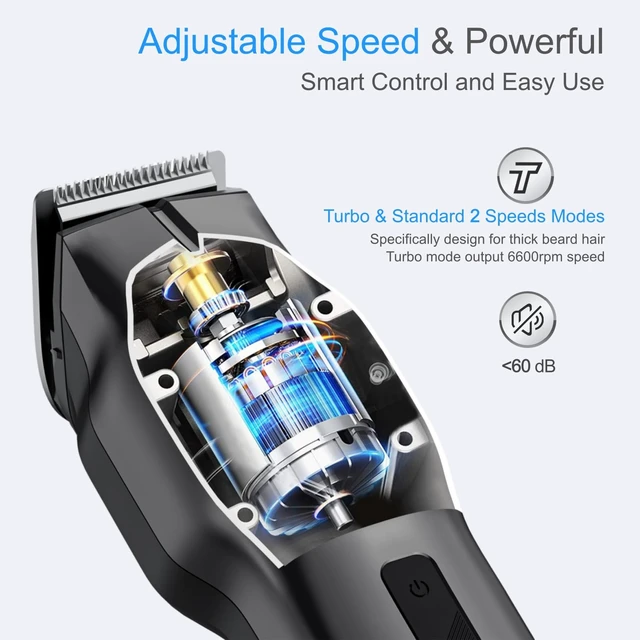 Alt view image 7 of 7 - Cordless Beard Trimmer for Men: 180-Min USB-C Charge & Storage Stand | IPX7 Waterproof Rechargeable Hair Trimmer - All-in-One Magnetic Replace Grooming Kit for Face/Hair/Nose - 2 Adjustable Speeds