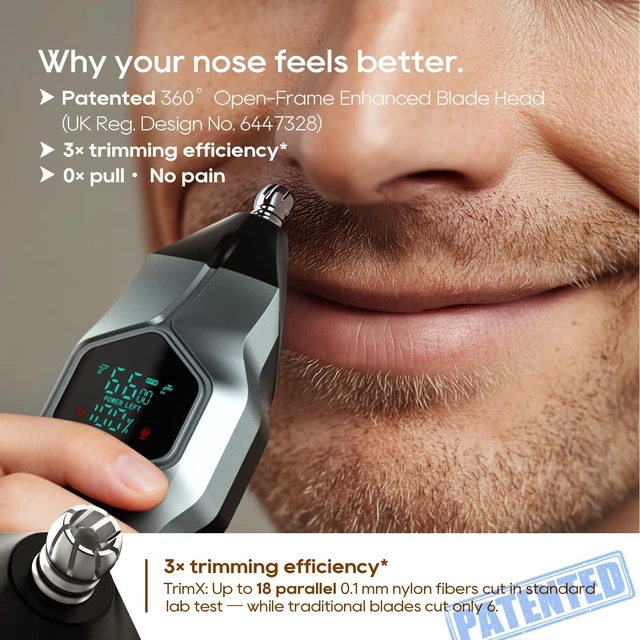 Alt view image 4 of 7 - Beard Trimmer for Men, Magnetic Snap-on Replacement Heads, Blue | Charging dock, IPX7 waterproof, 180-min runtime, color-coded combs, nose-ear-body grooming