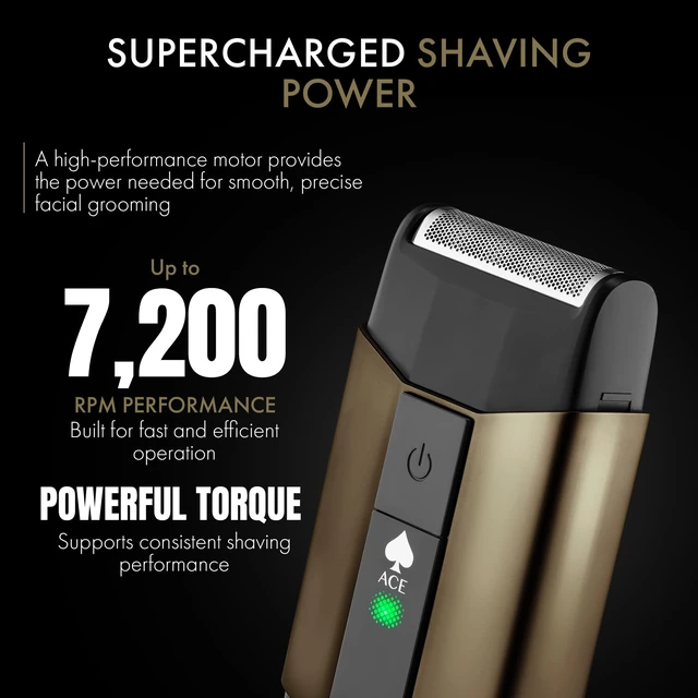 Alt view image 4 of 7 - Ace Single Foil Shaver with Integrated Trimmer Precision Shaving | Men's Foil Shaver,Up to 7,200 RPM Motor, Premium Foil System, Up to 2.5 Hours Runtime, USB-C Charging & Ergonomic Design