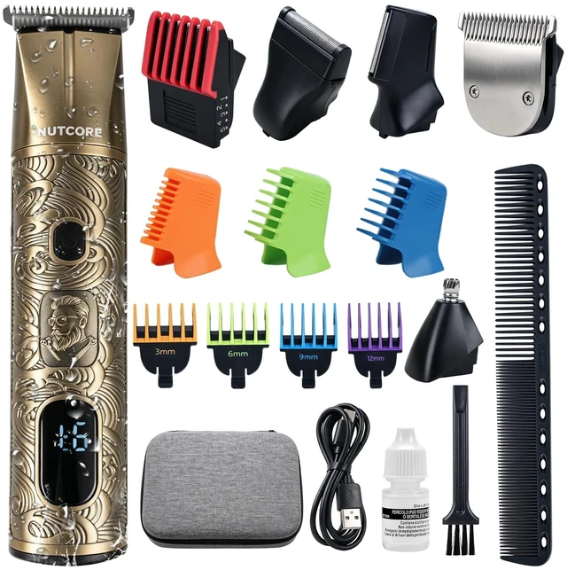 Main image of Beard Trimmer for Men, Electric Shavers Razor Mens Shaver Men Professional Waterproof 5 In 1 Grooming Kit With Adjustable Comb LED Display Storage Bag