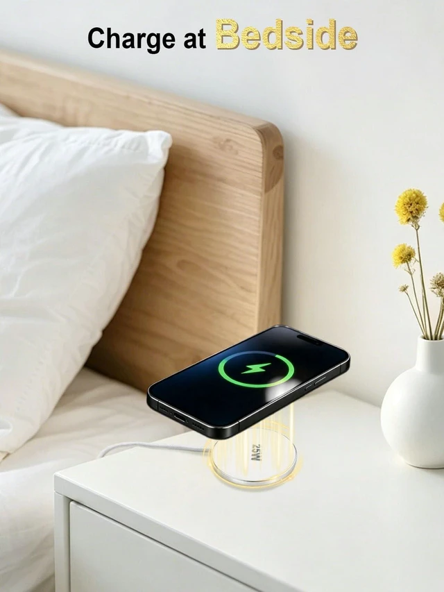 Alt view image 3 of 7 - MagSafe Charger 25W Magnetic Wireless Charger Fast Charging Pad | Compatible with iPhone 18/17/16/15/14/13/12 Series & AirPods 5/4/3/2/Pro Magnetic MagSafe Charging Pad-No Adapters