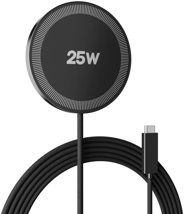 Main image of MagSafe 25W Wireless Charger for Apple Magnetic Fast Charging Pad | Compatible for iPhone Duo 18 17 17e 16 16e 15 14 13 12 Pro Max - AirPods-Slim Portable for Travel Bedside - 1 Pack, Black