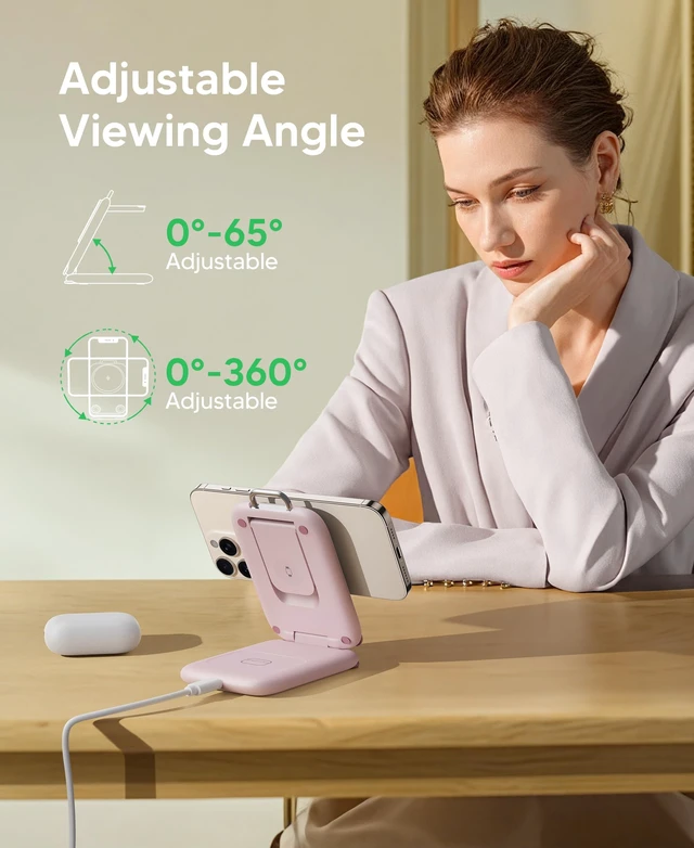 Alt view image 2 of 7 - PaktVault Traveling Fast Wireless Charging Station for iPhone Duo | Magnetic 3 in 1 Phone Charger Stand for MagSafe-enabled iPhone 18-12 Series, Apple Watch&Air pods Pro(Non-Battery),PK