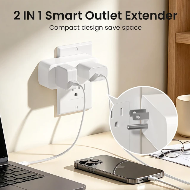 Alt view image 7 of 7 - Dual Smart Plug 15A, Plugs Work with Alexa and Google Home, 2-in-1 Compact Smart Outlet Timer with APP Remote Control, 2.4GHz Wi-Fi Only, No Hub Required, FCC Listed, 2 Pack
