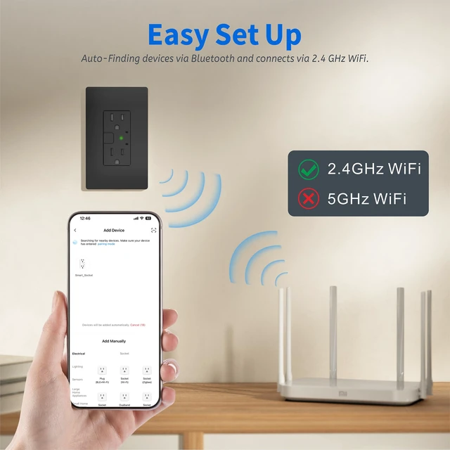 Alt view image 2 of 7 - Smart WiFi Outlet with Individual Control, Compatible with Alexa&Google
