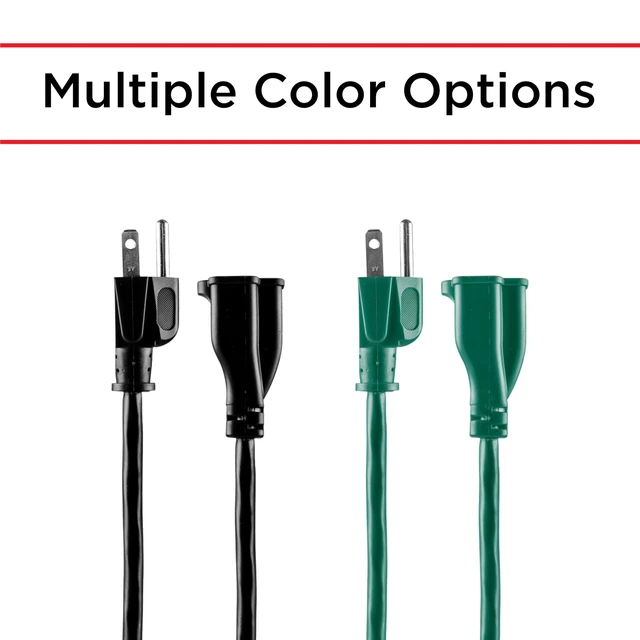 Alt view image 5 of 6 - Outdoor Extension Cord, 25 Ft, Heavy Duty, UL Listed 3 Prong | 16 AWG 3-Wire, Multipurpose Long, 1 Pack, Black, 69275
