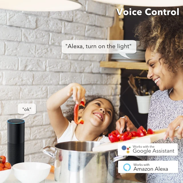 Alt view image 4 of 7 - WiFi Smart in-Wall Light Switch, No Hub Required with Timer Function, White, Compatible with Alexa and Google Assistant, Neutral Wire Needed, 2.4 Ghz Network Only