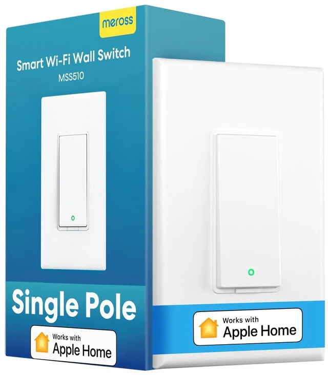 Main image of Smart Light Switch Single Pole, Supports HomeKit, Wi-Fi Light Switch | Neutral Wire Required, Works with Siri, Alexa, Google Assistant & SmartThings, Voice & Remote Control, Schedule (1 Pack)