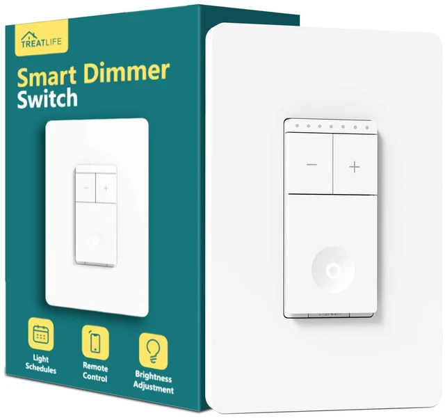 Main image of Smart Dimmer Switch, Neutral Wire Needed, 2.4Ghz Wi-Fi Light Switch, Works with Alexa and Google Assistant, Schedule, Remote Control, FCC Listed, Single Pole (1 Pack)