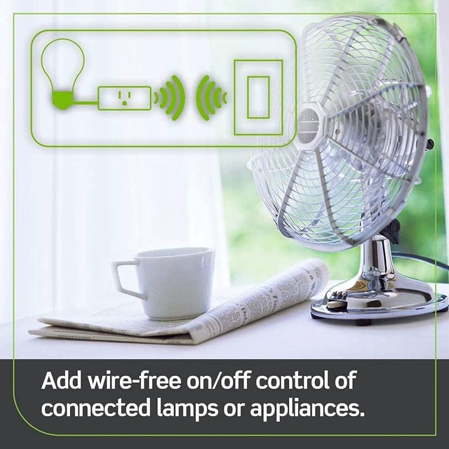 Alt view image 2 of 6 - Decora Smart Switch Anywhere Companion, DAWSC-1RW, White | Add Wire-Free 3-Way/4-Way/5-Way On/Off Control to Decora Smart Wi-Fi Switches