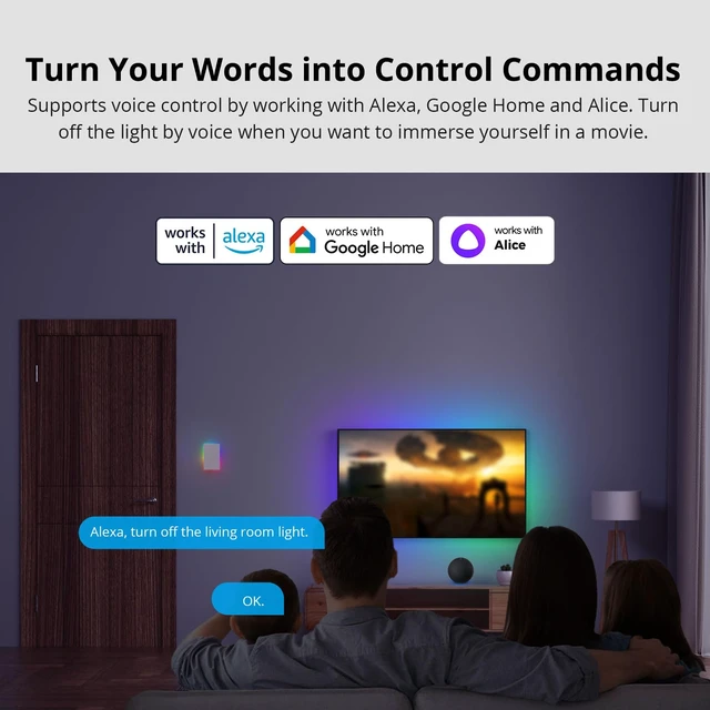 Alt view image 2 of 7 - Smart Light Switch, 2.4GHz WiFi Alexa Light Switch, Works with Alexa Google Home Brilliant Smart Switch, T5 1 Gang 1 Way Smart Touch Wall Switch, Neutral Wire Required Smart Life Light Switch