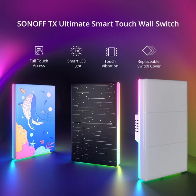 Alt view image 5 of 7 - Smart Light Switch, 2.4GHz WiFi Alexa Light Switch, Works with Alexa Google Home Brilliant Smart Switch, T5 1 Gang 1 Way Smart Touch Wall Switch, Neutral Wire Required Smart Life Light Switch
