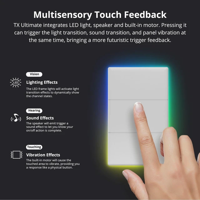 Alt view image 7 of 7 - Smart Light Switch, 2.4GHz WiFi Alexa Light Switch, Works with Alexa Google Home Brilliant Smart Switch, T5 1 Gang 1 Way Smart Touch Wall Switch, Neutral Wire Required Smart Life Light Switch