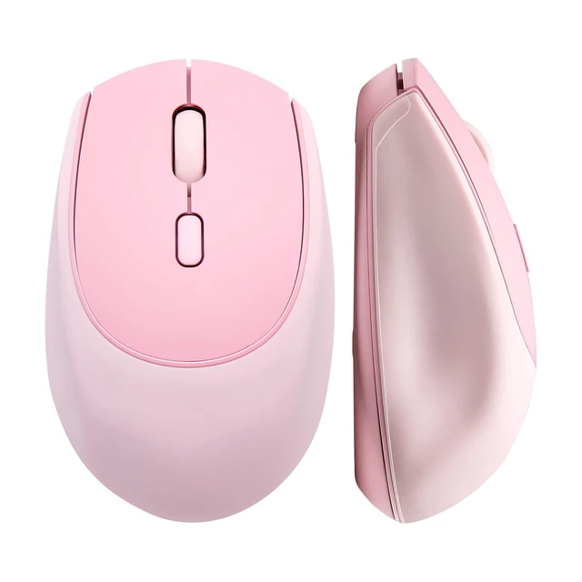 Main image of C2 Silicone Wireless Mouse 1600 DPI Optical 2.4GHz (Pink) | 2.4GHz Connection, Noiseless Computer Mice, Quiet Clicks, 3-Level DPI, Up to 1600, Optical Tracking, for Laptop/PC/Mac