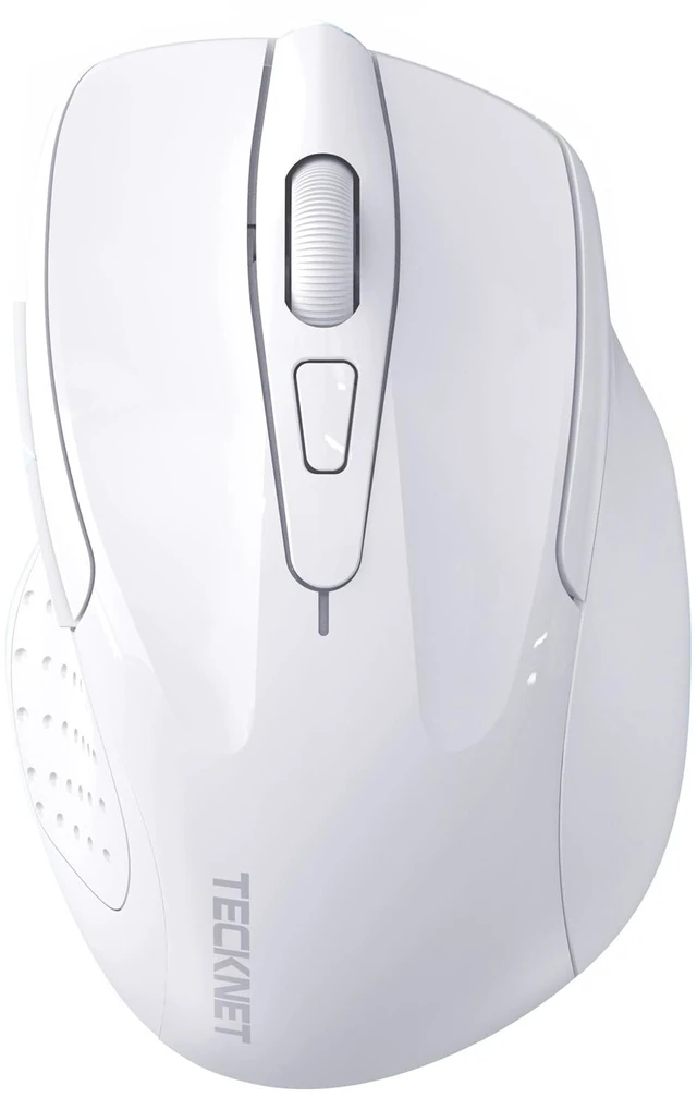 Main image of Wireless Mouse, BT 5.0/2.4G, Silent 4800 DPI 6 Buttons, White | Bluetooth 5.0/3.0 & USB A, 2-Device Easy Switch, Wide OS Compatible, 6-DPI, Ergonomic for S/M Hands, Extended Battery