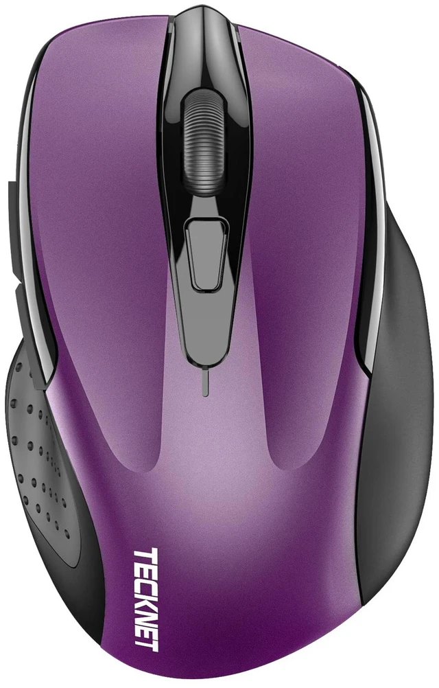 Main image of Wireless Mouse, BT 5.0/2.4G, Silent 4800 DPI 6 Buttons, Purple | Bluetooth 5.0/3.0 & USB A, 2-Device Easy Switch, Wide OS Compatible, 6-DPI, Ergonomic for S/M Hands, Extended Battery