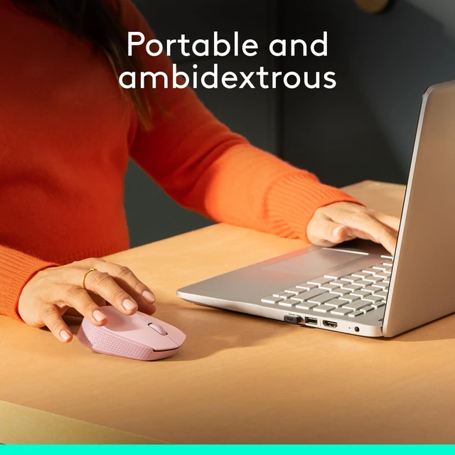 Alt view image 3 of 7 - M170 Compact Ambidextrous 2.4 GHz Wireless Mouse - Rose | Ambidextrous mouse with 2.4 GHz USB-A Nano Receiver, Optical Tracking, 12-Months Battery Life, PC, Mac, Laptop compatible