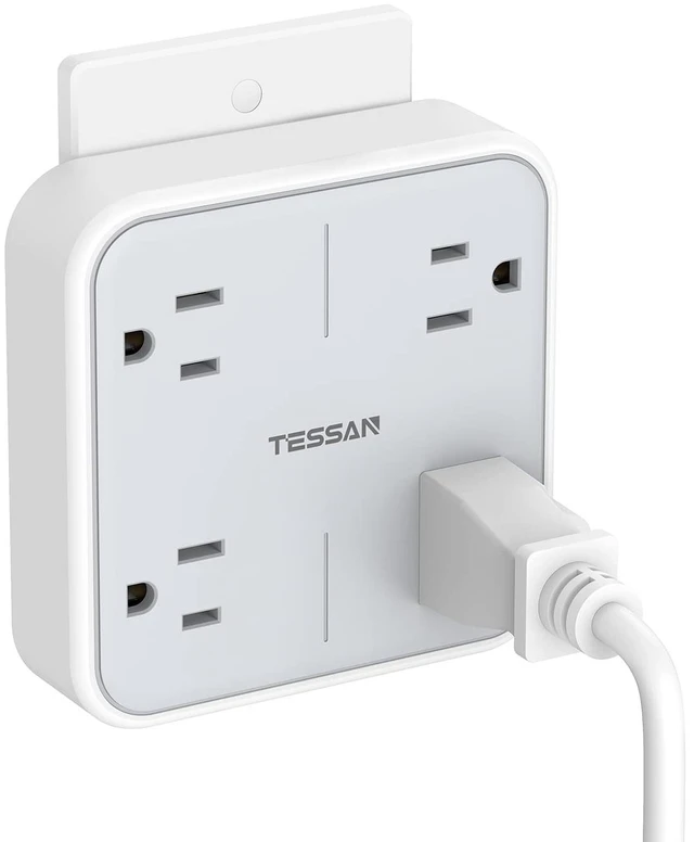 Main image of Multi Plug Outlet Extender, Surge Protector Splitter | Multiple Outlet Wall Plug with 4 Outlets Wall Charger, Multiple Expander for Travel, Home, College Dorm Room, Gray