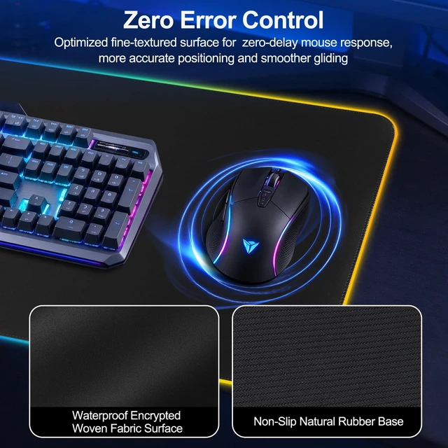 Alt view image 4 of 7 - RGB LED Gaming Mouse Pad with Magnetic Wireless Charging&Foldable Phone Holder,15 Light Modes,15W Fast Charge,Waterproof Keyboard Pad,80*40*0.4CM XXL Ultra-Smooth Desk Mat for MacBook,PC,Laptop