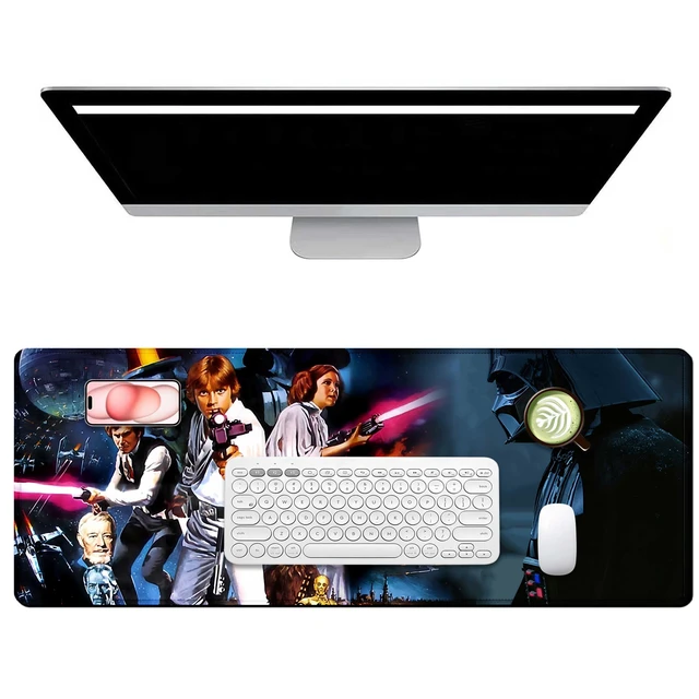 Alt view image 2 of 7 - Gaming Mouse Pad, Large Non-Slip Rubber Base Mousepad, Keyboard Mouse Mat, Desk Pad with Stitched Edges