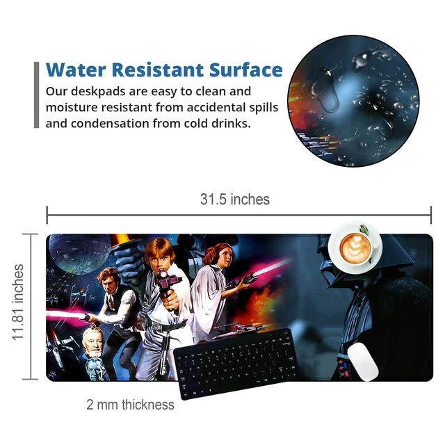Alt view image 3 of 7 - Gaming Mouse Pad, Large Non-Slip Rubber Base Mousepad, Keyboard Mouse Mat, Desk Pad with Stitched Edges